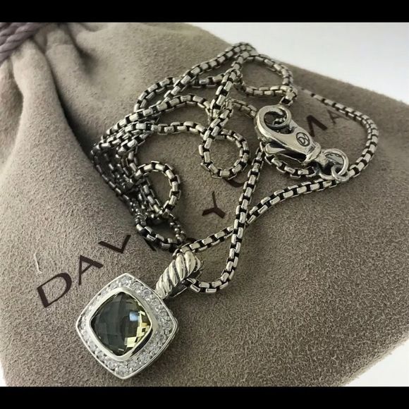 David Yurman Albion Lemon Citrine Sterling Pendant - Picture 2 of 6